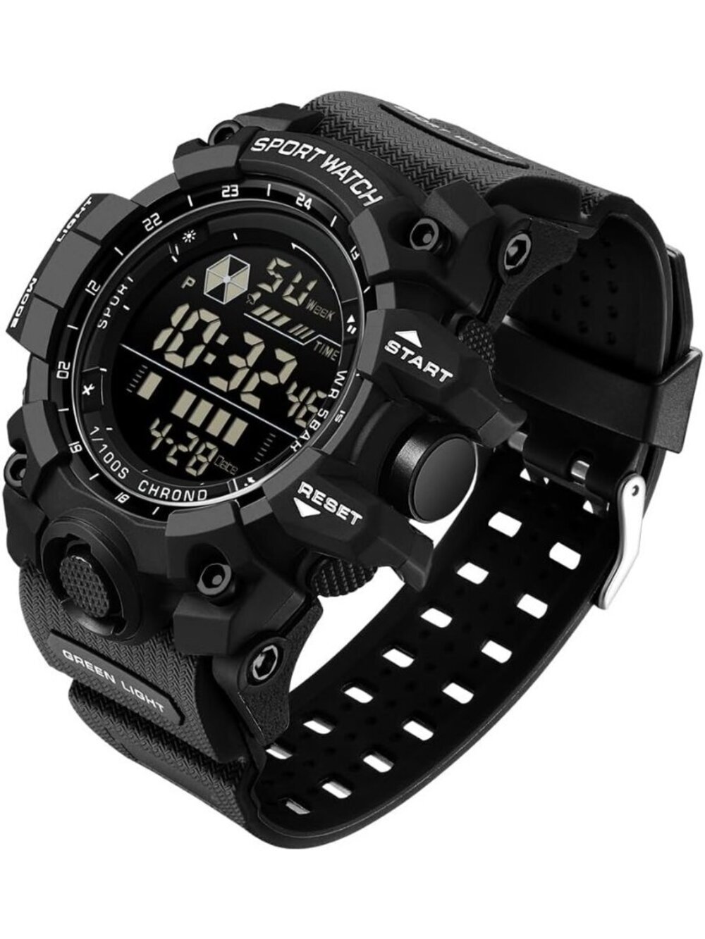 Mens All Black Analog Quartz Electronic Military Multifunction LED Digital Watch